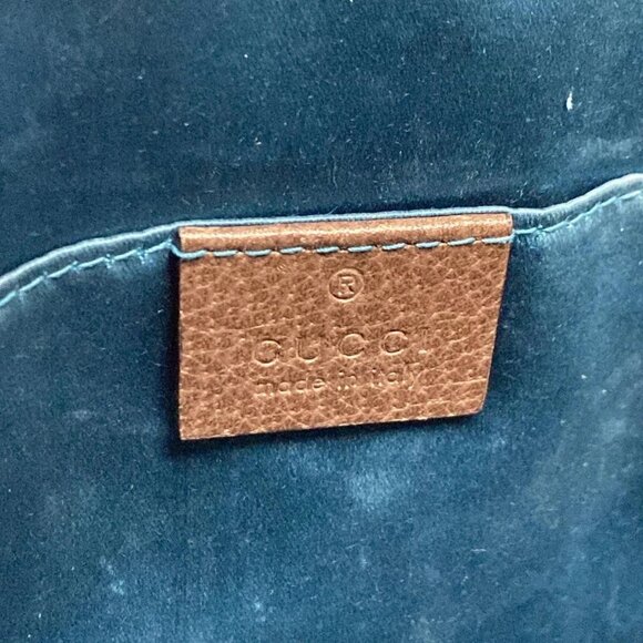 Auth GUCCI Ophidia 499621 Beige Dark Brown Multi PVC Leather Canvas Shoulder Bag - Picture 6 of 16